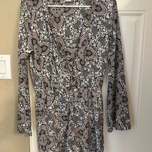 Sans Souci Black and White Bodycon Wrap Dress
